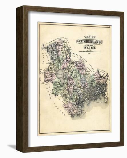 1884, Cumberland County Map, Maine, United States-null-Framed Giclee Print