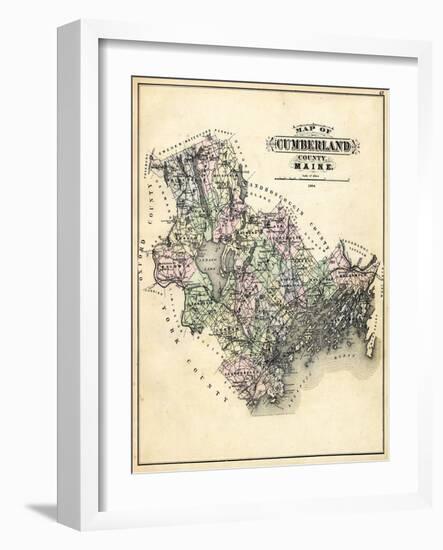 1884, Cumberland County Map, Maine, United States-null-Framed Giclee Print