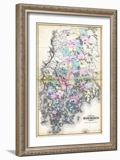 1884, Hancock County Map, Maine, United States-null-Framed Giclee Print