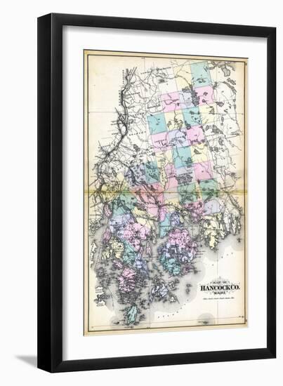1884, Hancock County Map, Maine, United States-null-Framed Giclee Print