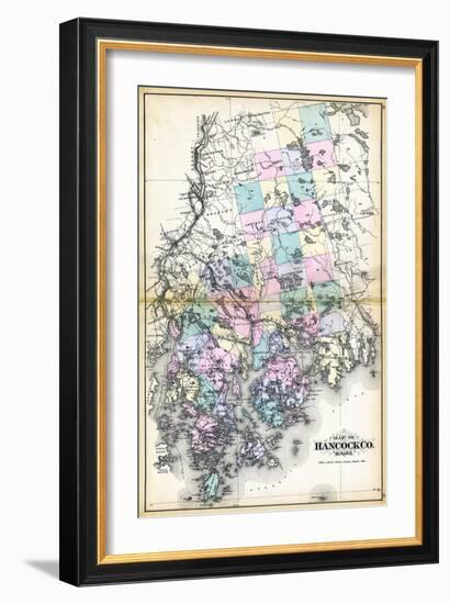 1884, Hancock County Map, Maine, United States-null-Framed Giclee Print