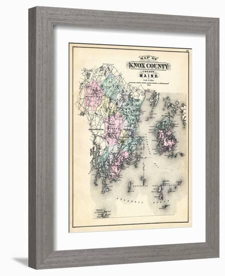 1884, Knox County Map, Maine, United States-null-Framed Giclee Print