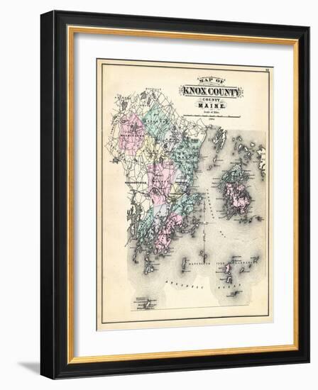 1884, Knox County Map, Maine, United States-null-Framed Giclee Print
