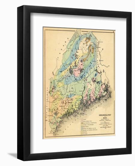 1884, Maine Geological Map, Maine, United States-null-Framed Giclee Print