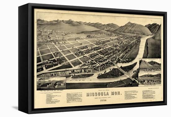 1884, Missoula Bird's Eye View, Montana, United States-null-Framed Premier Image Canvas