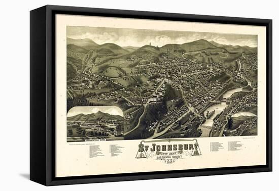 1884, St. Johnsbury Bird's Eye View, Vermont, United States-null-Framed Premier Image Canvas