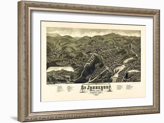 1884, St. Johnsbury Bird's Eye View, Vermont, United States-null-Framed Giclee Print