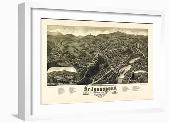 1884, St. Johnsbury Bird's Eye View, Vermont, United States-null-Framed Giclee Print