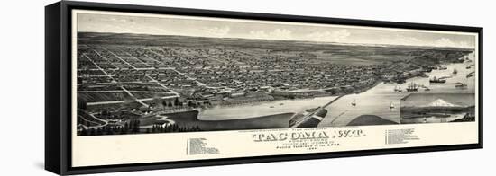 1884, Tacoma Bird's Eye View, Washington, United States-null-Framed Premier Image Canvas