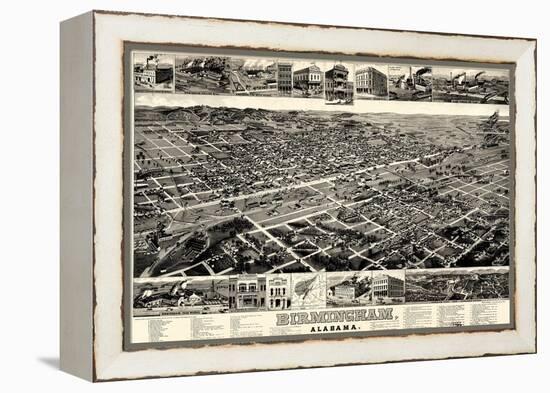 1885, Birmingham Bird's Eye View, Alabama, United States-null-Framed Premier Image Canvas