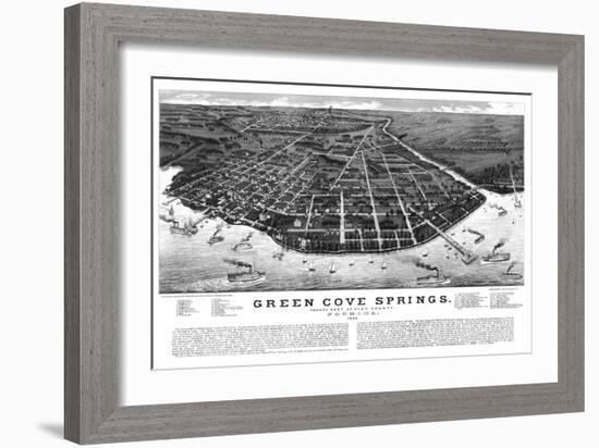 1885, Green Cove Springs Bird's Eye View, Florida, United States-null-Framed Giclee Print