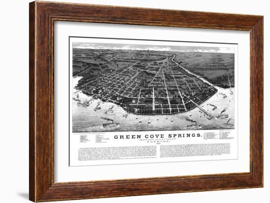 1885, Green Cove Springs Bird's Eye View, Florida, United States-null-Framed Giclee Print