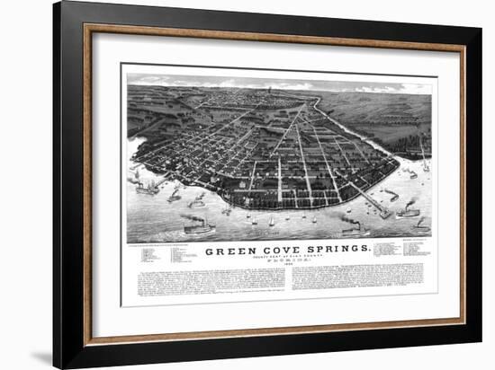 1885, Green Cove Springs Bird's Eye View, Florida, United States-null-Framed Giclee Print