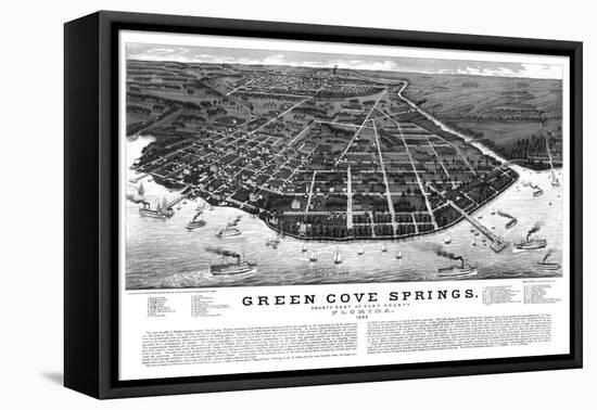 1885, Green Cove Springs Bird's Eye View, Florida, United States-null-Framed Premier Image Canvas