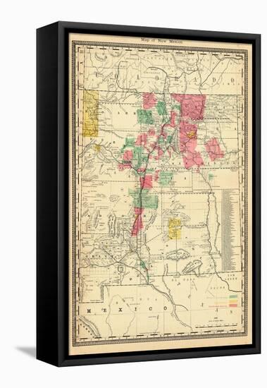 1885, New Mexico State Map, New Mexico, United States-null-Framed Premier Image Canvas
