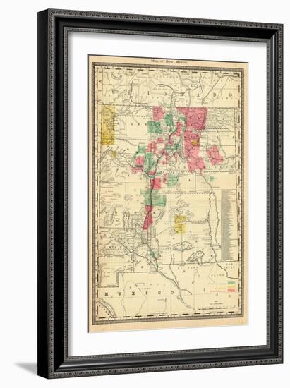 1885, New Mexico State Map, New Mexico, United States-null-Framed Giclee Print