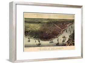 1885, New Orleans Bird's Eye View, Louisiana, United States-null-Framed Giclee Print
