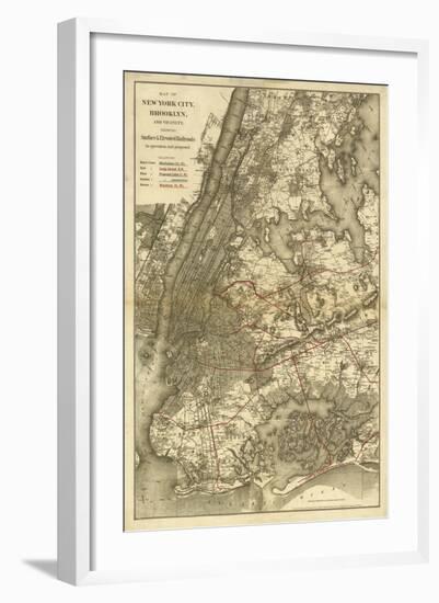 1885 NYC Map-N^ Harbick-Framed Art Print