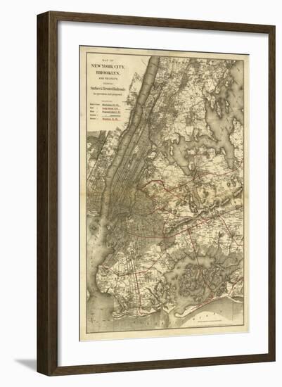 1885 NYC Map-N^ Harbick-Framed Art Print