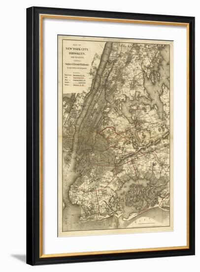 1885 NYC Map-N^ Harbick-Framed Art Print