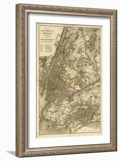 1885 NYC Map-N^ Harbick-Framed Art Print