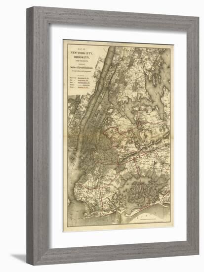 1885 NYC Map-N^ Harbick-Framed Art Print