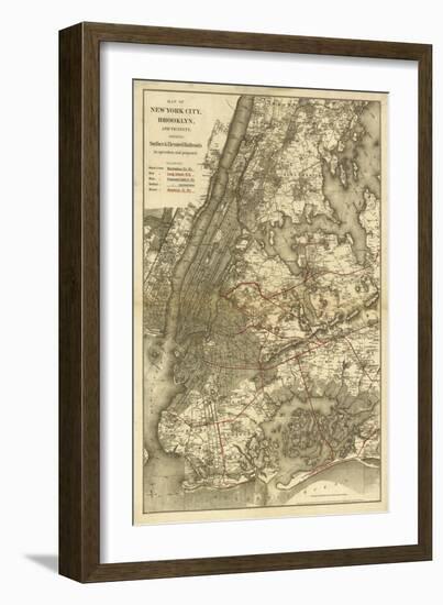 1885 NYC Map-N^ Harbick-Framed Art Print