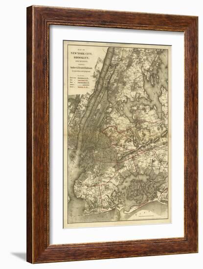 1885 NYC Map-N^ Harbick-Framed Art Print