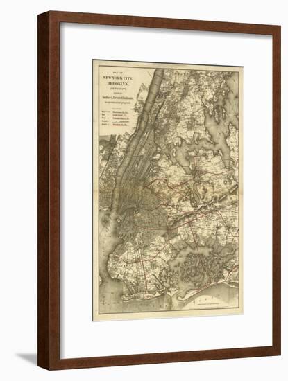 1885 NYC Map-N^ Harbick-Framed Art Print