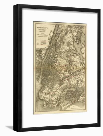 1885 NYC Map-N^ Harbick-Framed Art Print