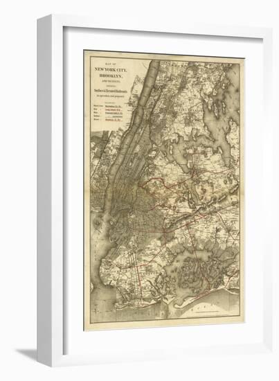 1885 NYC Map-N^ Harbick-Framed Art Print