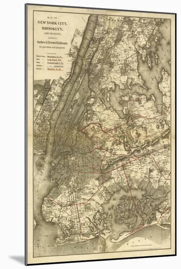 1885 NYC Map-N^ Harbick-Mounted Art Print