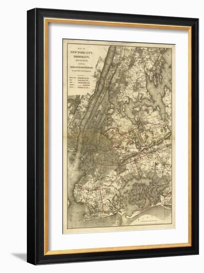 1885 NYC Map-N^ Harbick-Framed Art Print