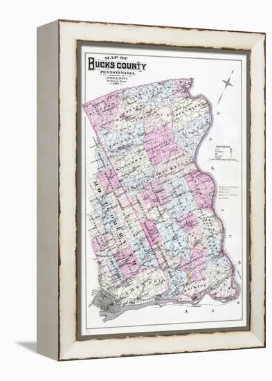 1886, Bucks County Map, Pennsylvania, United States-null-Framed Premier Image Canvas