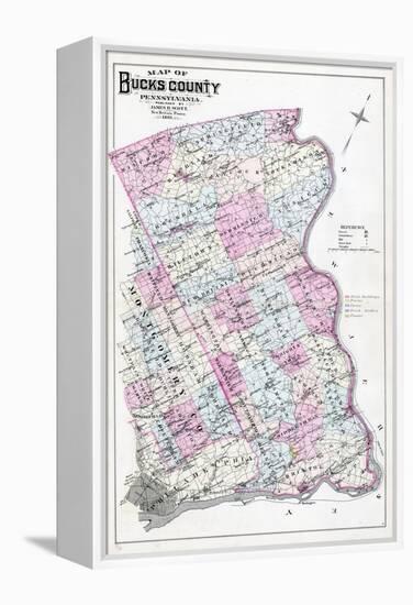 1886, Bucks County Map, Pennsylvania, United States-null-Framed Premier Image Canvas