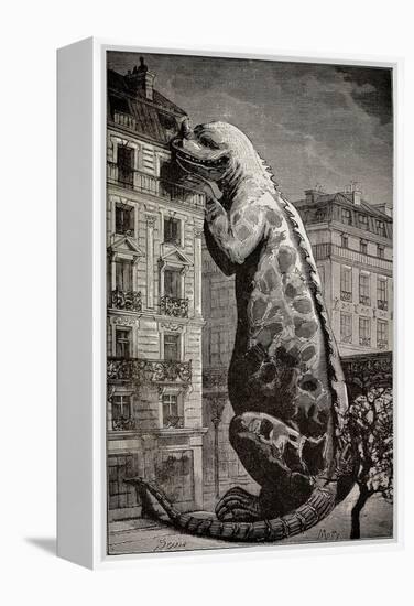 1886 Flammarion's Iguanodon Dinosaur-Stewart Stewart-Framed Premier Image Canvas
