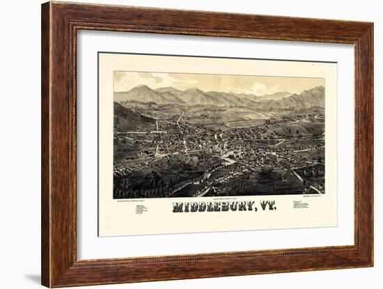 1886, Middlebury 1886c Bird's Eye View, Vermont, United States-null-Framed Giclee Print