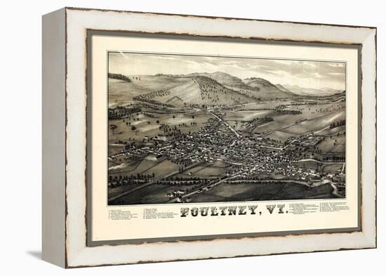 1886, Poultney Bird's Eyes View, Vermont, United States-null-Framed Premier Image Canvas
