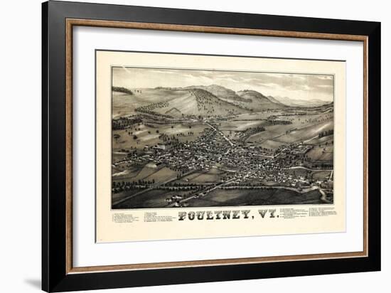 1886, Poultney Bird's Eyes View, Vermont, United States-null-Framed Giclee Print