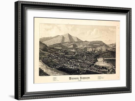 1886, Windsor Bird's Eye View, Vermont, United States-null-Framed Giclee Print