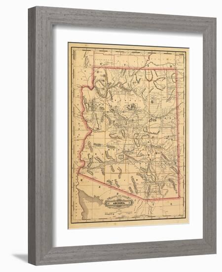 1887, Arizona State Map, United States-null-Framed Giclee Print