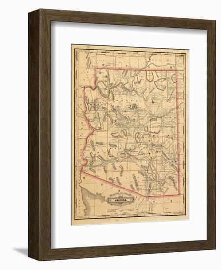 1887, Arizona State Map, United States-null-Framed Giclee Print