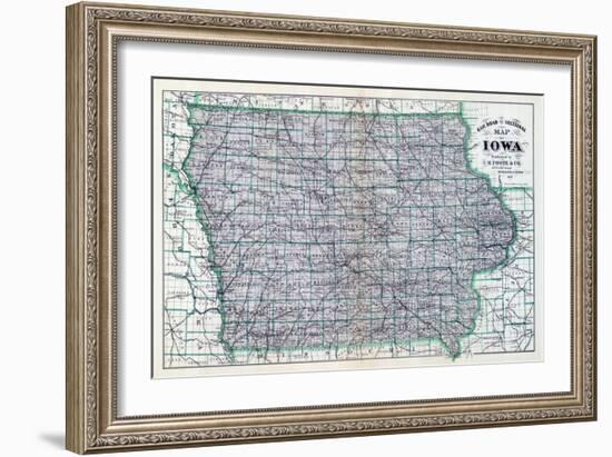 1887, Iowa Rail Road Sectional Map, Iowa, United States-null-Framed Giclee Print