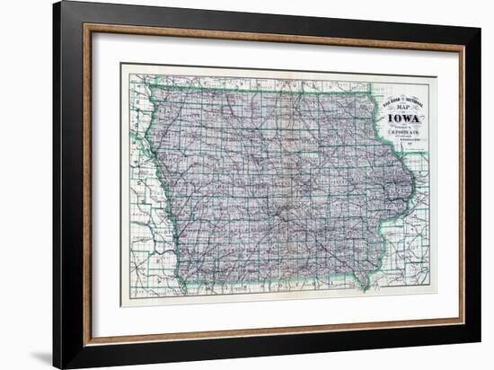 1887, Iowa Rail Road Sectional Map, Iowa, United States-null-Framed Giclee Print