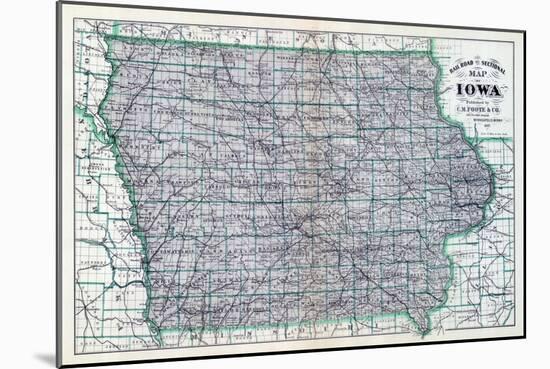 1887, Iowa Rail Road Sectional Map, Iowa, United States-null-Mounted Giclee Print