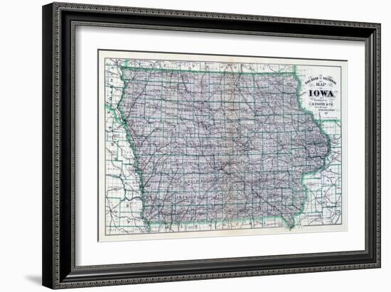 1887, Iowa Rail Road Sectional Map, Iowa, United States-null-Framed Giclee Print