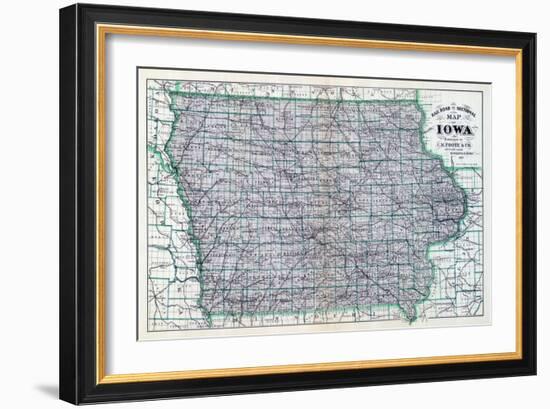 1887, Iowa Rail Road Sectional Map, Iowa, United States-null-Framed Giclee Print