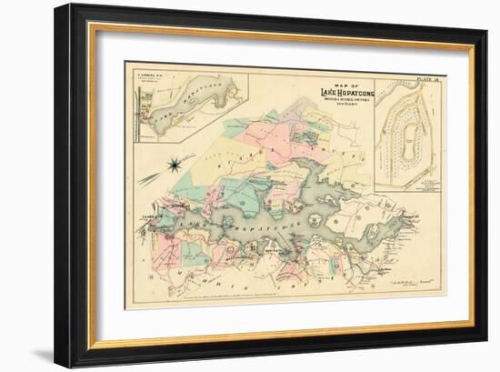 1887, Lake Hopatcong, Morris, Sussex Counties, Landing, New Jersey, United States-null-Framed Premium Giclee Print