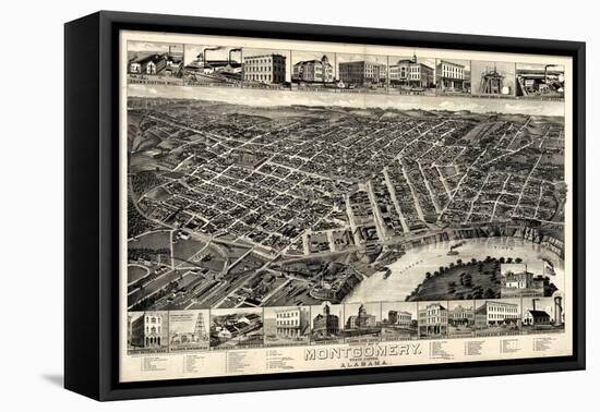 1887, Montgomery Bird's Eye View, Alabama, United States-null-Framed Premier Image Canvas