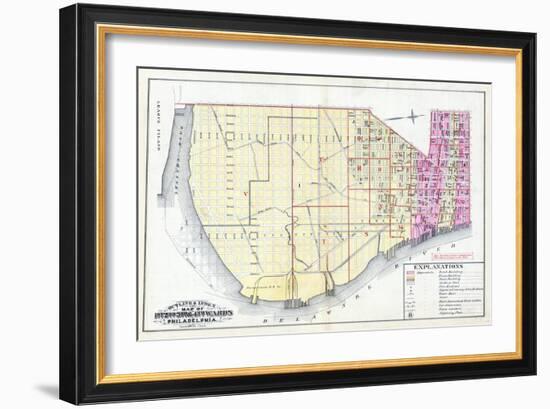 1887, Philadelphia Wards 1, 2, 3, 4, Pennsylvania, United States-null-Framed Giclee Print